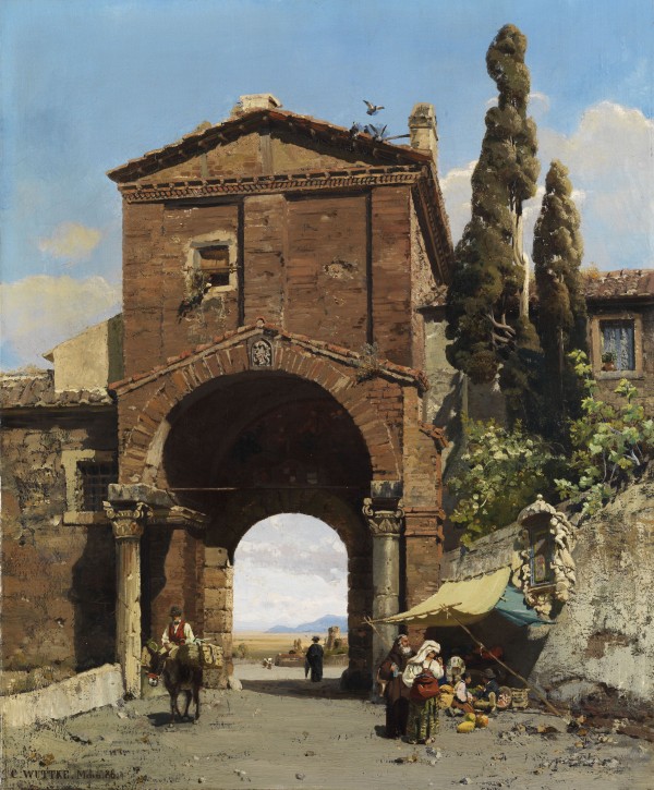 Roman archway with view towards Campagna 1886 by Carl Wuttke